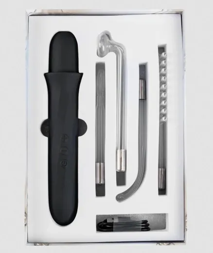 Elektrosexgerät Neon Stim Wand aufladbar handliches Set mit Kamm Zunge Pilz 90-Grad Sonde von RIMBA günstig kaufen