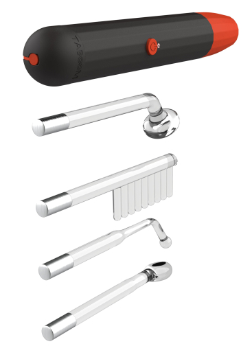 E-Stim Gerät Taboom Electro Wand aufladbar handliches Set 4 Aufsätze aus Borsilikatglas leuchtet Rot von TABOOM kaufen