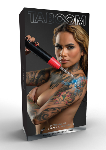 E-Stim Gerät Taboom Electro Wand aufladbar mit 4 Aufsätzen Borsilikatglas Leuchtfarbe Rot von TABOOM kaufen