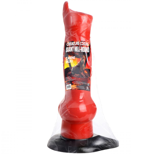Extrem grosser Dildo Hell Hound 3-Foot PVC mit schwarzem Sockel 90cm Megadildo 22.5kg knallrot günstig kaufen