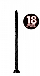 Extreme long Dildo w. spiral waved Shaft thin 18-Inch