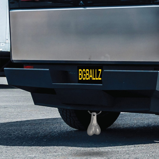 Fahrzeug Anhänger Truck Nuts silber