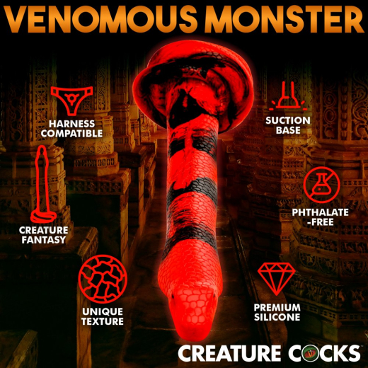 Fantasie-Dildo m. Saugbasis King Cobra 18-Inch Silikon m. Schlangenkopf & Reizschuppen von CREATURE COCKS kaufen