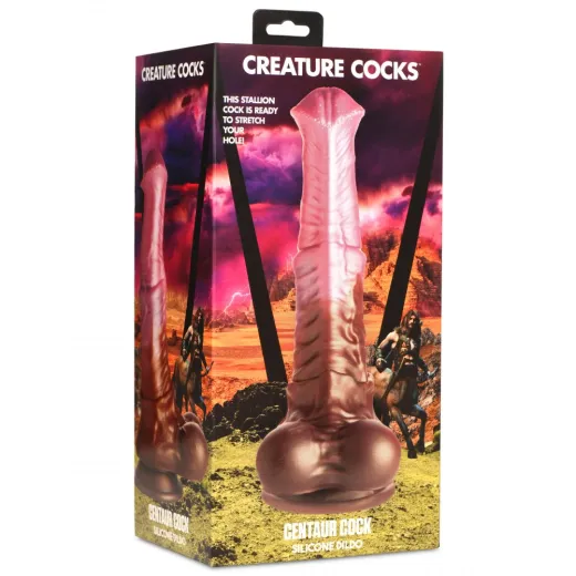 Fantasie-Dildo m. Saugfuss Centaur Cock Silikon pferdeähnlicher Penis-Dildo geädert mit Falten & Hodensack kaufen