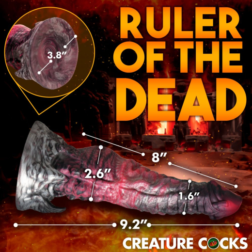 Fantasie-Dildo m. Saugfuss Hades large Silikon schwarz-rot stark texturiert von CREATURE COCKS kaufen