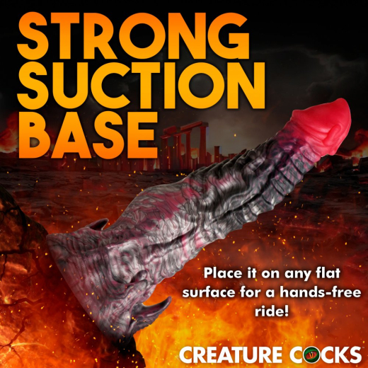 Fantasy Dildo w. Suction-Cup Hades medium Silicone red-black & strong textured by CREATURE COCKS buy cheap