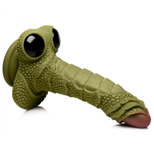 Fantasy Dildo w. Suction Base Swamp Monster Silicone w. Glass-Eyes ribbed & strong Texture by CREATURE COCKS buy