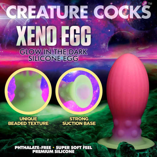 Fantasie-Dildo m. Saugnapf Xeno Egg fluoreszierend Silikon Alien-Ei mit Glow-in-the-Dark Effekt kaufen