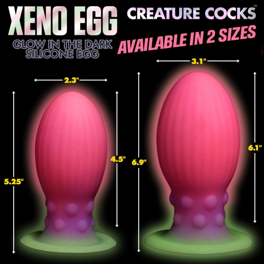 Fantasie-Dildo m. Saugnapf Xeno Egg fluoreszierend Silikon Alien-Ei mit Reizrillen & Noppen Glow-in-the-Dark kaufen