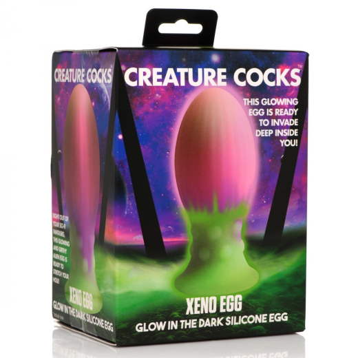 Fantasie-Dildo m. Saugnapf Xeno Egg fluoreszierend Silikon Alien-Ei gerippt mit Glow-in-the-Dark Effekt kaufen