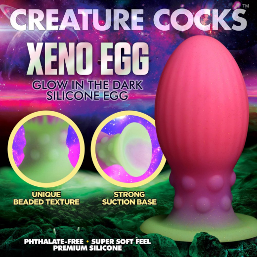 Fantasie-Dildo m. Saugnapf XL Xeno Egg fluoreszierend Silikon Alien-Ei mit Glow-in-the-Dark Effekt kaufen