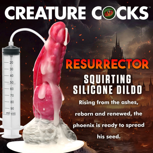 Fantasie-Dildo m. Spritzfunktion Resurrector Phoenix Silikon Spritzdildo mit Schlauch & Spritze ejakulierend kaufen