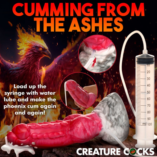 Fantasie-Dildo m. Spritzfunktion Resurrector Phoenix Silikon ejakuliert auf Befehl von CREATURE COCKS günstig kaufen