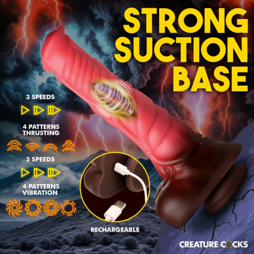 Fantasie-Vibrator m. Stossfunktion Deluxe Centaur 3 Speed 4 Stossgeschwindigkeiten von CREATURE COCKS günstig kaufen