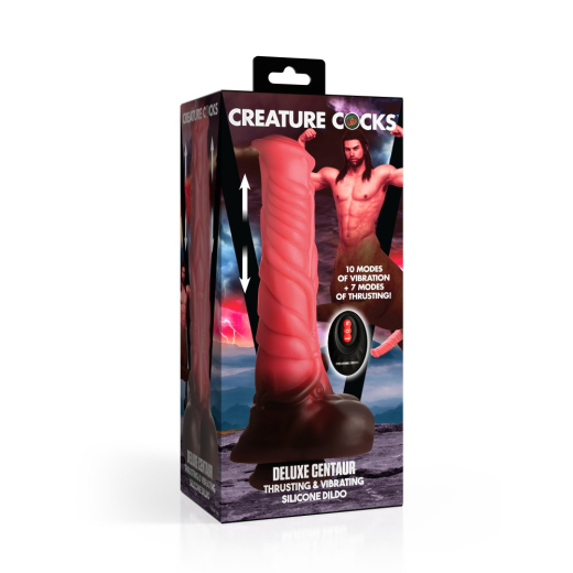 Fantasie-Vibrator m. Stossfunktion Deluxe Centaur wasserdicht aufladbar 3 Speed 4 Modi von CREATURE COCKS kaufen