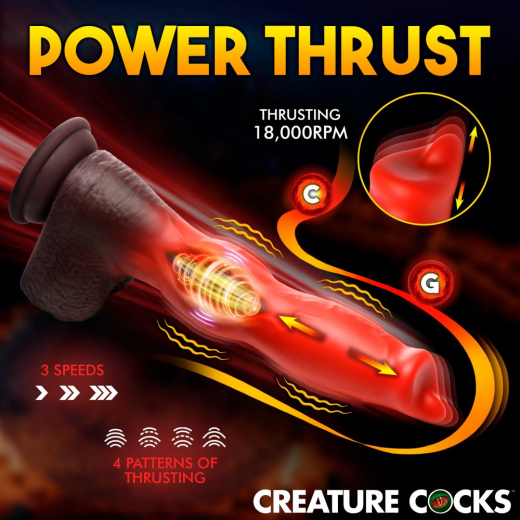 Acheter Vibromasseur fantaisie avec fonction de poussée Ramming Hound 4 modèles de poussée et de vibration rechargeables de CREATURE COCKS