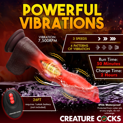 Vibromasseur fantaisie avec fonction de poussée Ramming Hound rechargeable étanche de CREATURE COCKS à bas prix