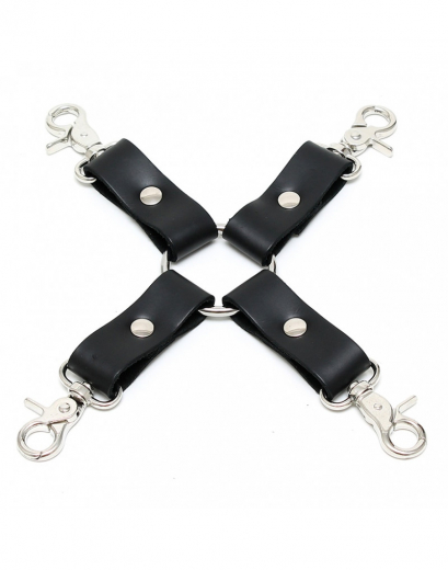 Croix de fixation avec mousquetons tournants Hogtie en cuir