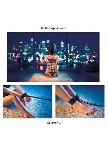 Fesselseil Baumwolle Polyester Scandal BdSM Rope schwarz 30M 6.5mm