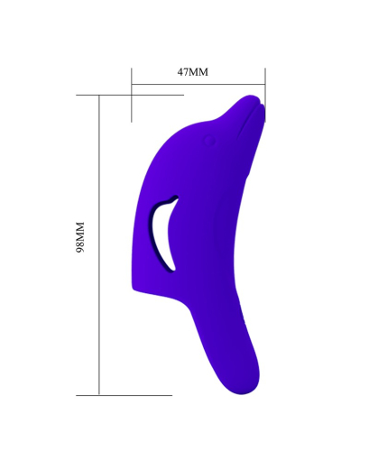 Fingervibrator aufladbar Delphini Silikon blau mit 10 Vibrationsmodi starker Motor von PRETTY LOVE kaufen