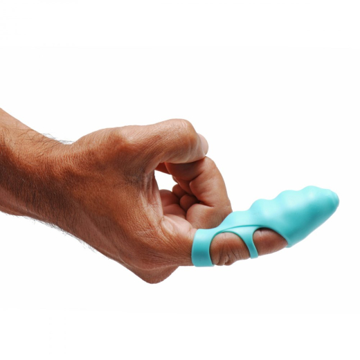 Vibromasseur à doigt Bang-Her Silicone bleu-vert