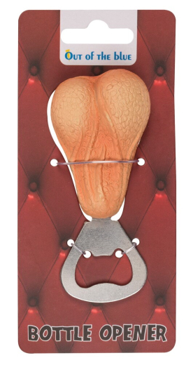 Bottle Opener Testicles funny Metal-Opener with detailed skin-colored Balls-Replica Fun- & Party Item buy cheap