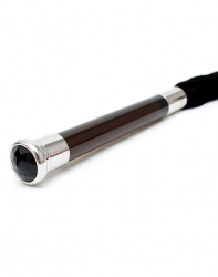Flogger Peitsche m. Glas-Griff Velours Crystal schwarz