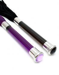 Flogger Whip Suede w. Glass Handle Crystal purple