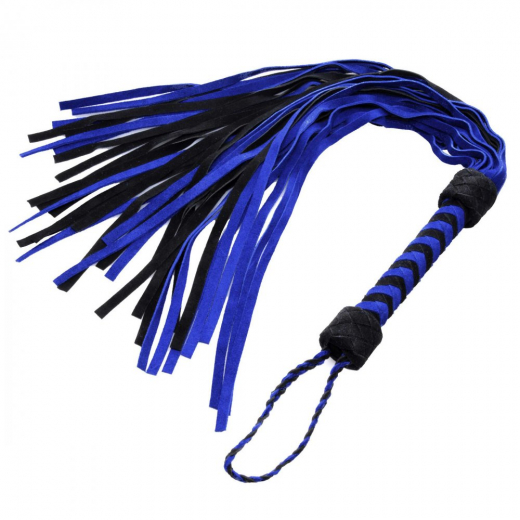 Suede Flogger Whip blue-black