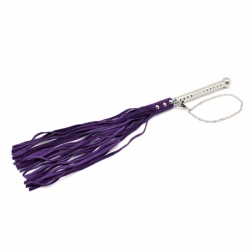 Flogger Veloursleder m. Aluminium-Griff violett