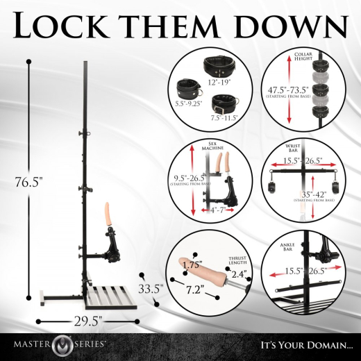Forcierter Orgasmus Turm m. Fickmaschine Ultimate Enforcer BdSM Fesselgestell m. Hand-Fussfesseln & Halsband kaufen