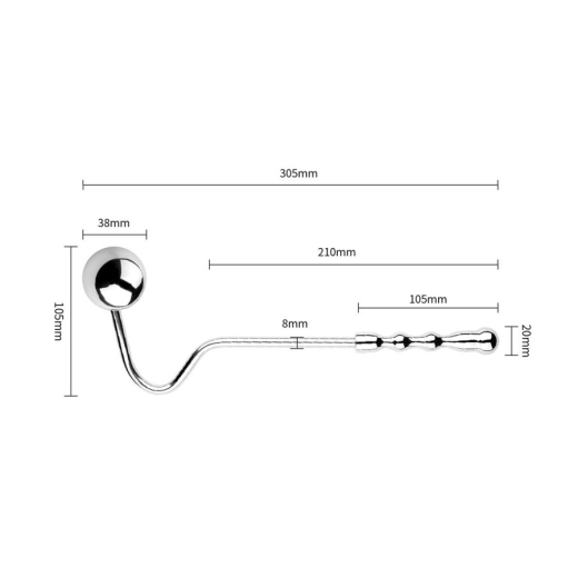 Führungshaken m. zwei Kugeln Stahl verchromt