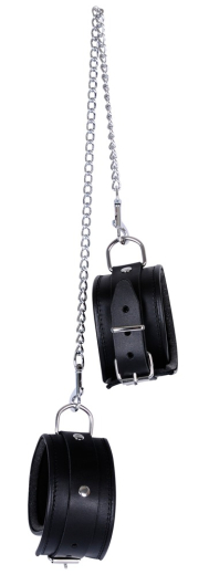 Acheter des bracelets de cheville en cuir rembourrés avec chaîne Zado réglable avec des boucles de rouleau argentées de ZADO