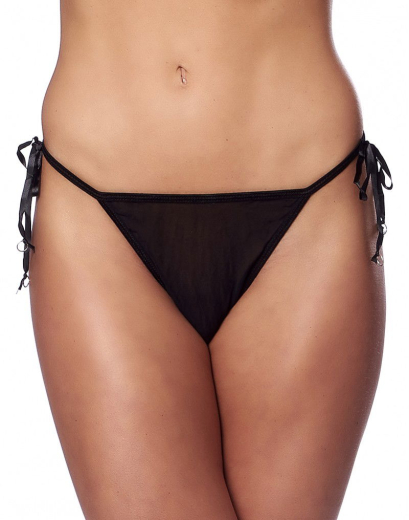 G-String laced w. Embroidery black elastic adjustable by Lacings @Sides decorative embroidered @Back by RIMBA buy