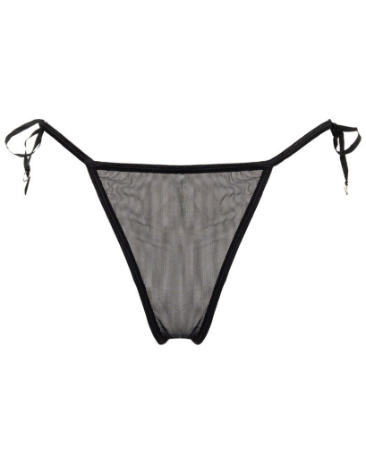 G-String laced w. Embroidery black elastic adjustable by Lacings @Sides embroidered @Back by RIMBA buy cheap