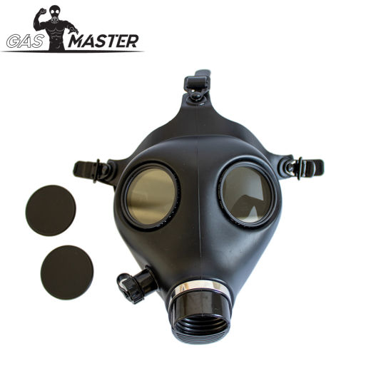 Gasmaske Alien m. polarisierten Gläsern & Metall-Augenkappen Latex Fetischmaske M40 Gewinde von GASMASTER kaufen
