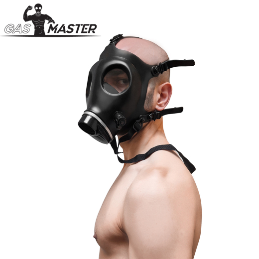 Gasmaske m. Schlauch & leerem Filter Alien brandneu Latex Israeli-Style mit Sichtfenstern per Riemen einstellbar günstig