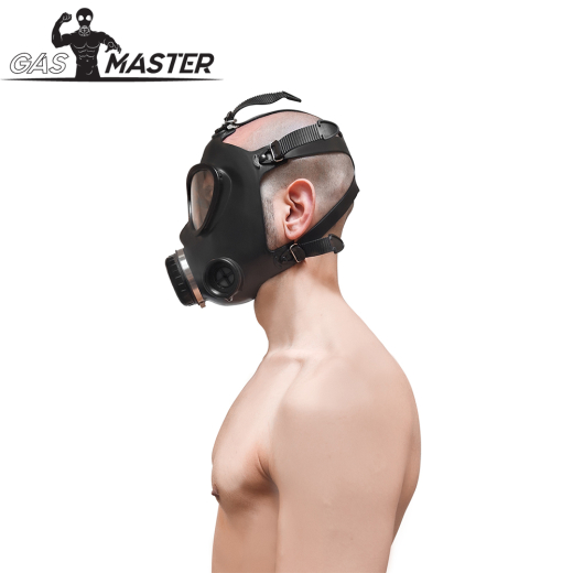 Gas Mask w. Hose & empty Filter Army brand-new Latex Mask adjustable in-outlet separate large Eye-Windows cheap