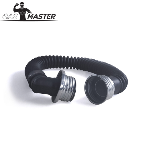 Gas Mask Hose angled Male Brand-New Accessory with M40 Thread for a sleeker Rubber-Fetish-Look by GASMASTER buy