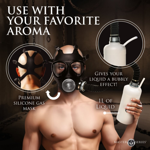 Gasmaske m. Masturbator Overload Stroker Gas Mask m. Aromaflasche Schlauch & Masturbator von MASTER SERIES kaufen