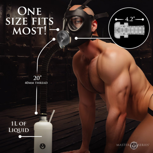 Gasmaske m. Masturbator Overload Stroker Gas Mask mit Aromaflasche Schlauch Masturbator von MASTER SERIES kaufen