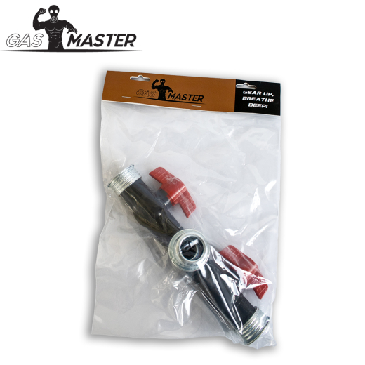 Gas Mask Accessory T-Splitter w. Valves Air Selector to switch between multiple Air Resources by GASMASTER buy cheap