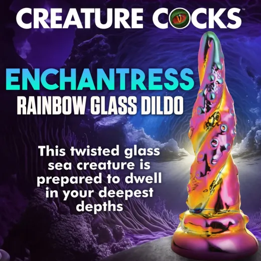 Glas-Dildo m. Standfuss Enchantress Rainbow Fantasiedildo in Kraken-Tentakelform mit konisch zulaufender Spitze kaufen