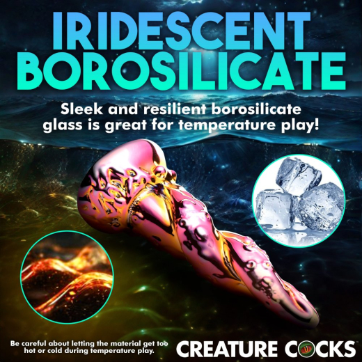 Glas-Dildo m. Standfuss Enchantress Rainbow Fantasiedildo Kraken-Tentakelf pink-gelb von CREATURE COCKS kaufen
