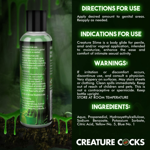 Lubricant green Creature Slime 118ml colored Personal Lube for Fantasy- & Role Games odorless by CREATURE COCKS buy