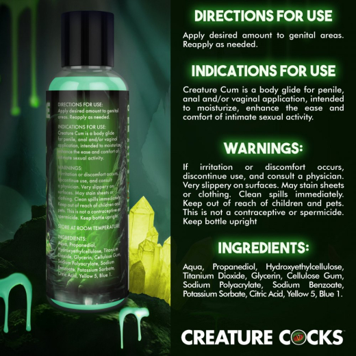 Gleitmittel grün Sperma-Imitat Creature Cum 118ml für Fantasie- & Rollenspiele geruchlos von CREATURE COCKS kaufen