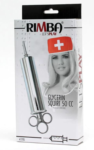 Gleitmittel-Spritze verchromt 50ml im Antik-Stil mit 3-Finger Griff auch für Katheter- Klistier- & Doktorspiele kaufen