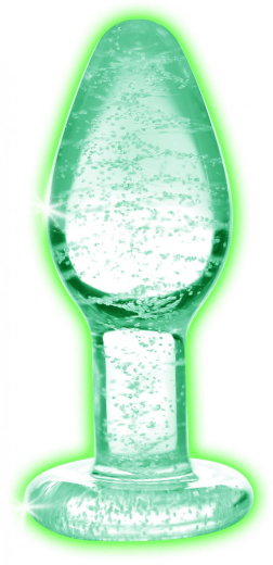 Glow-in-the-Dark Glass Anal Plug small