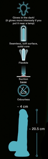 Glow-in-the-Dark Dildo Silicone medium