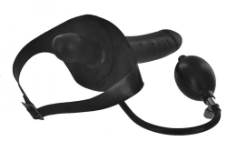 Gummi Penisknebel aufblasbar m. Dildo